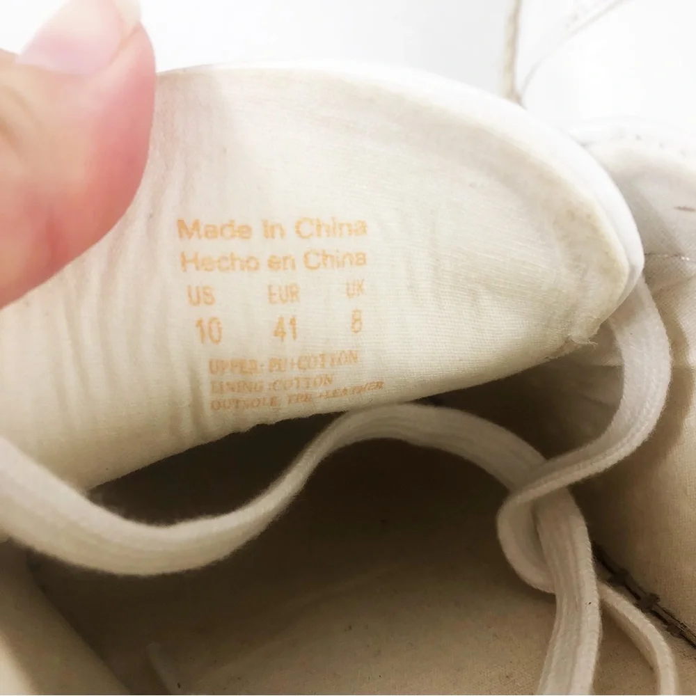 Aldo Espadrille Jute Lace Up Sneaker | White Silver | Size 10 - Picture 7 of 9